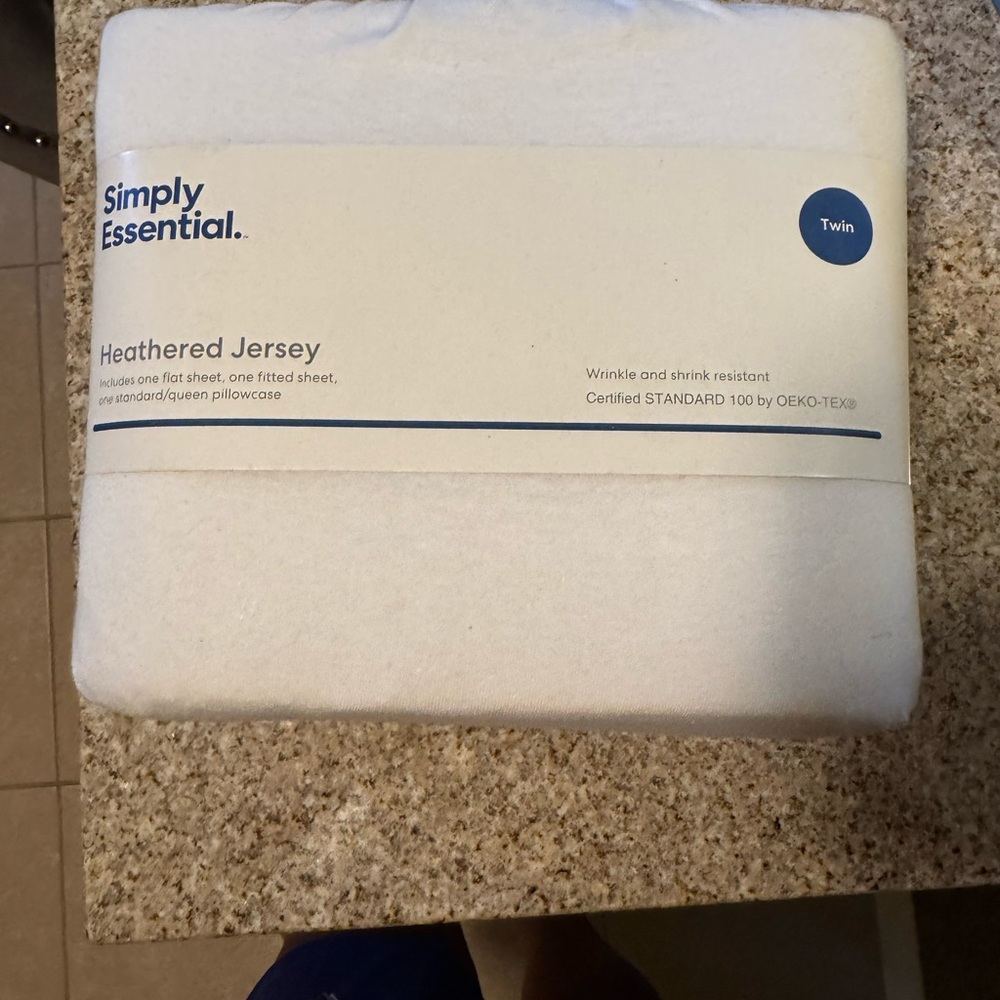 Simply Essential Heathered Jersey Twin Sheet Set